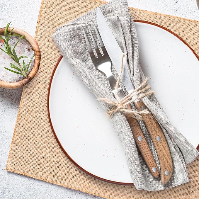 Preboun 5 Pcs Burlap Squares Multipurpose Natural Burlap Placemats Bulk for Farmhouse Home Party Wedding Table Cover Centerpieces Craft Supplies(20 Inch)