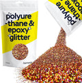 Hemway Polyurethane & Epoxy Resin Glitter 100g / 3.5oz Metallic Crystal Flake Additive for Flooring Jewelry Tumblers Glass Pigment - Chunky (1/40" 0.025" 0.6mm) - Bronze Brown Holographic