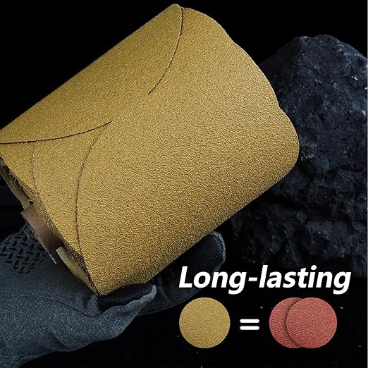 PSA Sanding Discs 6 Inch Adhesive Backed Sandpaper 100 Pack 120 Grit Self Adhesive Sanding Discs for DA Sander Self Stick for Wood, Auto Body Repair, Paint, Metal, and Plastic