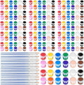 20 Pack Mini Acrylic Paint Set, 12 Colors Acrylic Paints Strips for Kids & Adults Craft Paint,280 PCS Kids Painting Kit Container Strips Storage for Home Birthday Classroom Party (280)