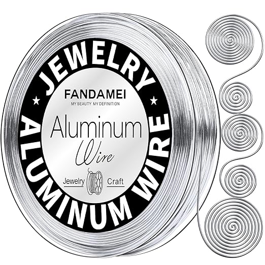 FANDAMEI Craft Wire 20 Gauge 98 Feet, Silver Wire for Jewelry Making, Aluminum Wire for Crafts, Sculpting, Beading. Metal Bendable for DIY, Christmas Floral Craft, Decoration, Jewelry Making