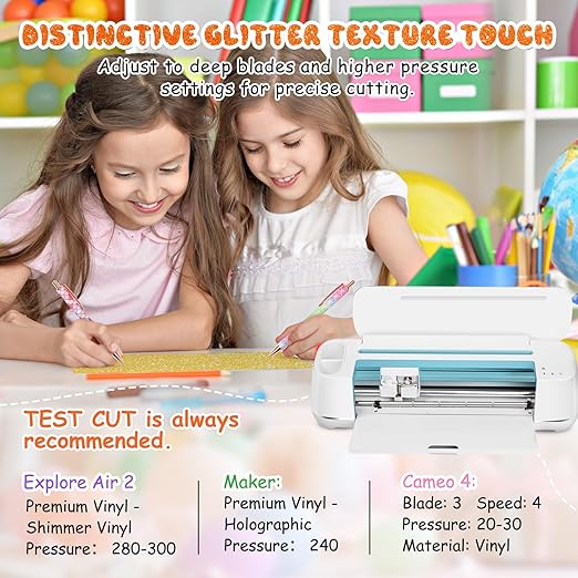 TECKWRAP Glitter Adhesive Vinyl, 12" x 12" 9 Glitter Colors with 1 High Tack Transfer Tape, Permanent Craft Vinyl for Scrap-Booking, Decals, DIY Projects, Home Decor, DIY Project Party Decoration