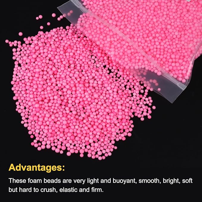 MECCANIXITY Foam Beads Foam Balls 2-3mm for Wedding and Party Decorations, Tiny Packing Balls, Arts DIY Crafts Supplies (Light Pink,1 Pack Approx 8000pcs)