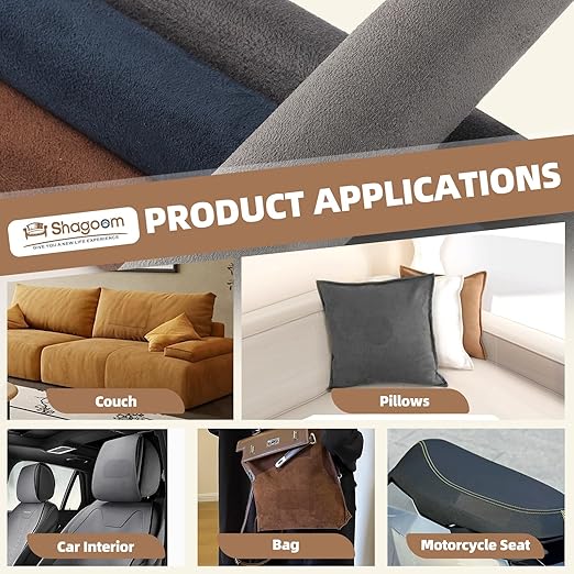 Suede Repair Patch, 17X158 Inch Fabric Large Repair Tape, Self-Adhesive Patches for Furniture, Sofa, Car Interior, Shoes, Hand Bag, Clothing (Coffee, 17X158 Inch)