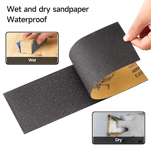 Sandpaper 7000 Grit, Wet Dry Sanding Sheets 9 x 3-2/3 Inch for Wood Furniture Finishing, Metal Sanding and Automotive Polishing,14 -Sheet