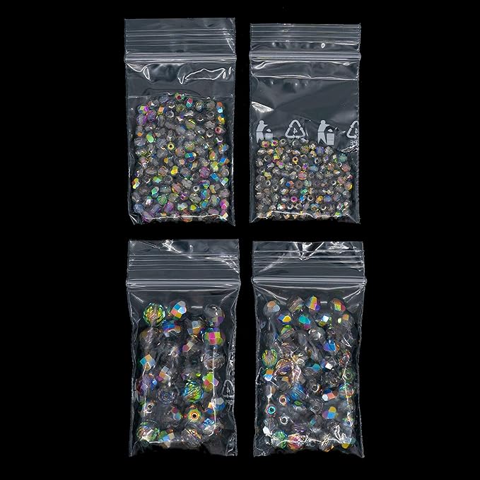 275 pcs Set of Czech Faceted Glass Beads, Fire-Polished Round Crystal Vitrail - 3mm (100pcs), 4mm (100pcs), 6mm (50pcs), 8mm (25pcs) kit for Jewelry Making
