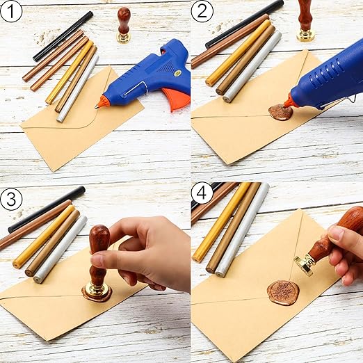 Nuanchu 15 Pcs Glue Gun Sealing Wax Sticks Retro Vintage Wax Sticks for Seal Stamp and Letter for Wedding Invitations Card Envelope Christmas Holiday Gift Ideas(Ivory White)