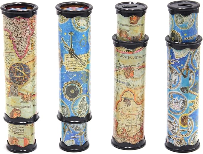Magic Kaleidoscope, 4 Pack for Kids Adults 3D Mirror Lens Kaleidoscope Party Favors Stretchable Long Classic Kaleidoscope Toy Educational Science Developmental Toy (Two Colors)