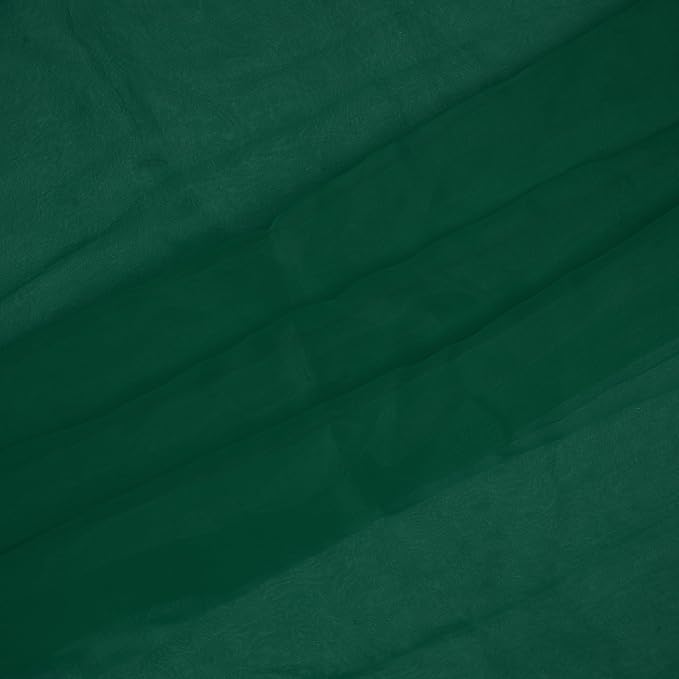 Organza Fabric 10 Yard Bridal Solid Sheer Bolt for Home Décor, Table Décor, Bridal, Fashion, Crafts, Decorations Silky Shiny Organza 44" - (10 Yard, Hunter Green)