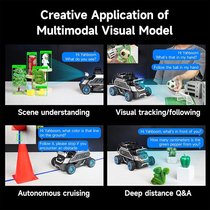 Yahboom ROS2 Robot Car Ackerman Steering Chassis,AI Visual Recognition Embodied Intelligence AI for Jetson Nano B01 4GB,User Manual Included (Standard Ver Without Nano)