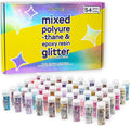 Hemway Mixed Polyurethane & Epoxy Resin Glitter Box (Pack of 54) | Metallic Flakes Shaker Set for Arts & Crafts | Assorted Colour Craft Supplies for Making Cards, Jewellery, Tumblers & Coasters
