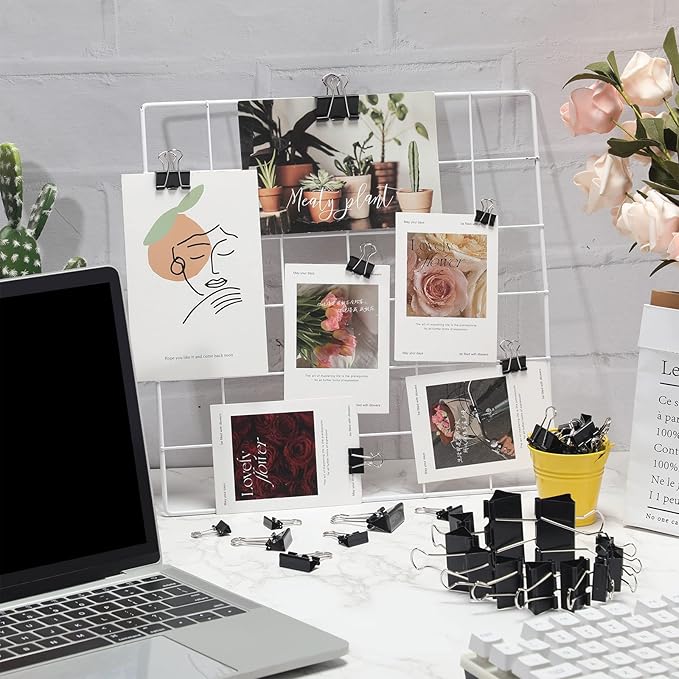 Yexiya 1000 Pcs Binder Clips Bulk Assorted Sizes Black Paper Clips Small Binder Clips Office Clips Bulk Mini Paper Clamps Multi Sizes for School Teachers Office Supplies (Multi Sizes)