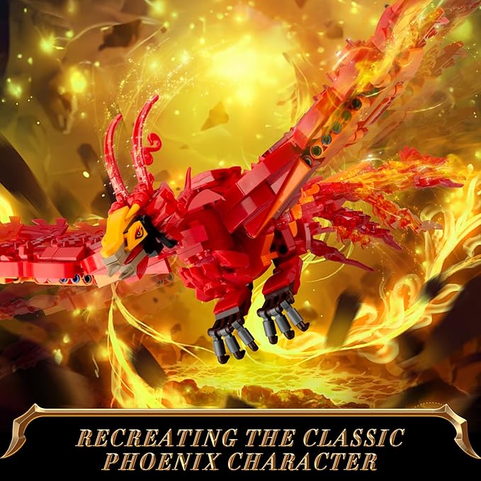 Phoenix Building Set, Bird Animals Set Wings Adjustable Building Kit, Collectible Magic HP Model Toys Gifts for Adults Kids Fans 12+ (938 PCS)