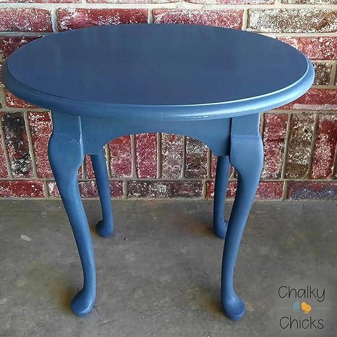 Chalky Chicks All-in-One Chalk Paint for Furniture or Cabinet - 32 Fl Oz - Matte Finish Blue Steel (Blue Gray) for Metal, Wood Furniture Paint - No Sanding All-in-One for Home Decor & Crafts, USA Made