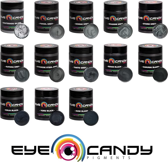 Eye Candy Pigments Premium Grey Mica Powder - Shadow Grey (25gr) - for Epoxy, Resin, Soap, Paint, Woodworking, Acrylic Pouring, Bath Bombs, Fishing Lures - DIY Arts and Crafts Additive