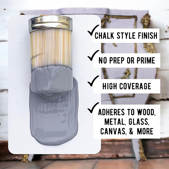 Daydream Apothecary Premium Chalk Style Paint for Furniture, Home Décor, Wood, DIY Interior Projects, Quick Dry, No Prep or Prime Needed, Matte Gray - 16oz