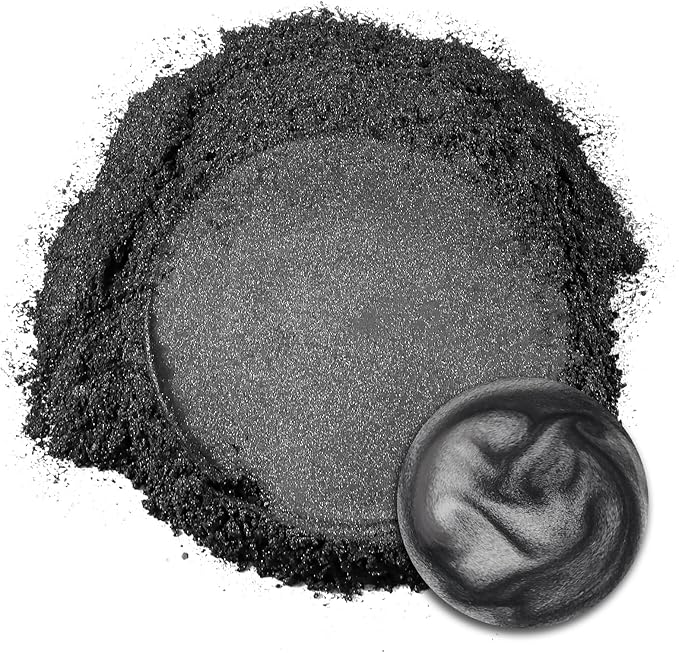 Ceya Mica Powder, 5.3oz/ 150g Black Pearlescent Effect Colorant Pigment Powder for Epoxy Resin, Tumblers, Slime Bath Bomb, Soap Dye, Slime, Candle Making, Resin Crafting, Paint, Jewelry, Nail Polish