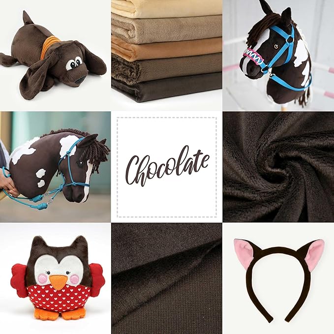 kullaloo Plush Fabric | Solid Chocolate Minky Fabric for Sewing (Pack of 2) | Super Soft Cuddle Material | 39.5x29.5 | Plushies, Baby Blankets, Pillows, Dog Beds, Cat Beds, Baby Accessories, Apparel