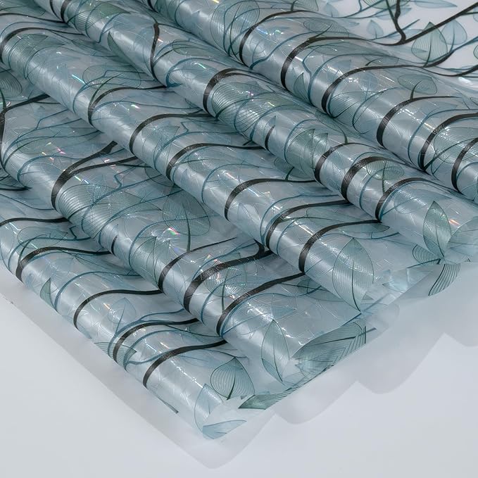 DKTIE Nature Pattern Rainbow Window Film Decorative Stained Glass Window Film Static Cling Films Easy Apply Removable Comes with Tools (U1747-rainbow, 35.4" x 118.1")