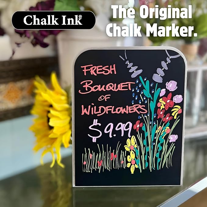 Chalk Ink Chisel Tip Wet Wipe Chalk Markers (6mm, Fall-Lala-Lala, 6 Pack)