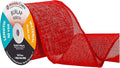 Mandala Crafts Red Burlap Ribbon 3 Inches Wide Jute Ribbons for Crafts - 20 Yds Roll Rustic Burlap Wrap Trim Ribbons for Wreaths Bows Wedding Party Decoration