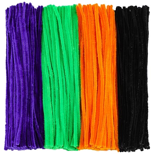 240 Pcs Pipe Cleaner Set, 4 Color Chenille Stems Craft Set for Art & Craft Projects