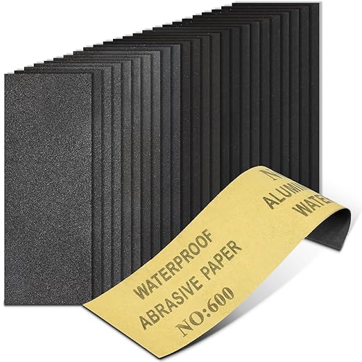 20PCS Sand Paper 600 Grit Sandpaper Sheets, 9 x 3.6 Inch Wet Dry Sandpaper Sheets, Sand Paper for Metal, Wood Furniture, Automotive and Crafts