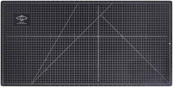 ALVIN GBM Self-Healing Cutting Mat 18 x 36 inch | Double-Sided Green/Black | 5-Layer Gridded Surface for Arts, Crafts and Sewing - Model GBM1836