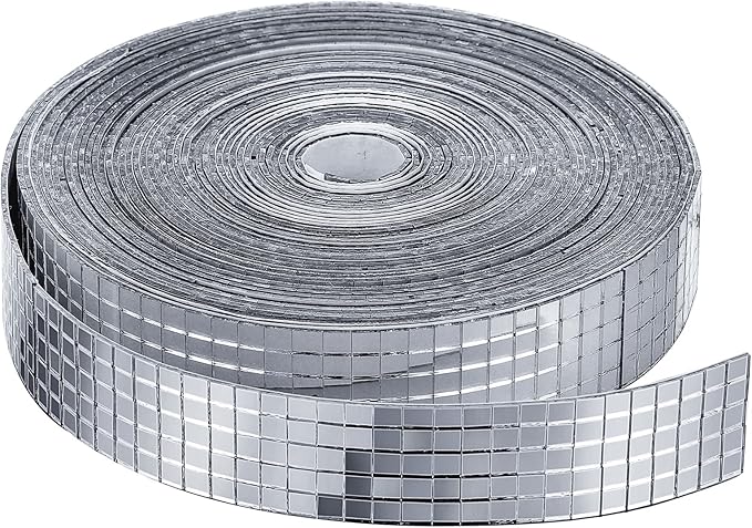 SATINIOR 16000pcs Disco Ball Mirror Tiles Self Adhesive for Crafts 5 x 5 mm Small Disco Tape Ball Stickers Square Mosaic Tiles Mirror Pieces for DIY Craft Party Decor