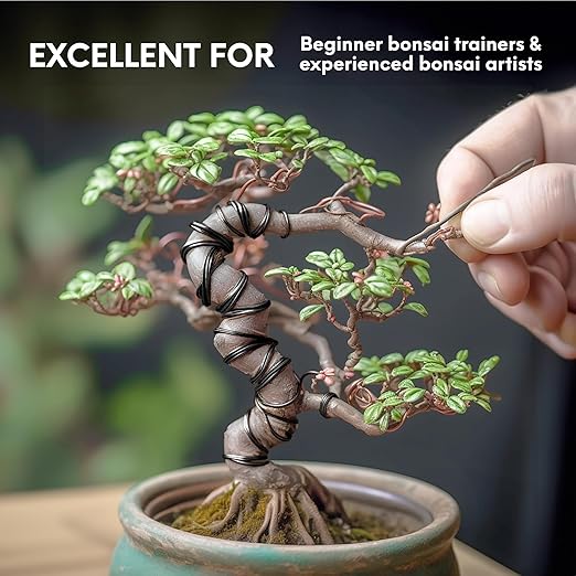 UTILE Bonsai Wire - Armature Aluminum Wire 100 ft 17 Gauge 1.4 mm Bonsai Training Wire, Tree Kit, Plant, Sculpting, Crafts, Bendable, Gardening, Beading and Jewelry Making (Copper, Black)