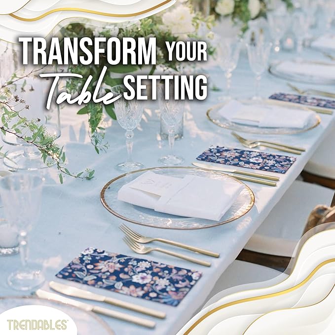 Trendables Floral Napkins for decoupage 100 Pcs 3 Ply floral paper napkins decorative Guest Towels Disposable Bathroom, Flower Design For Tea Party Decorations, Dinners & Weddings