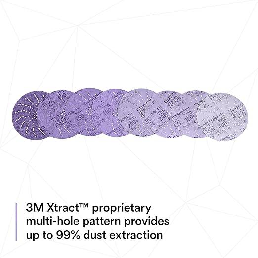 3M Xtract Cubitron II Hookit Clean Sanding Film Disc 775L, 320+, 3 in, Pack of 50 Hook and Loop Sanding Discs for Paint Preparation and Removal, General Sanding, Refining, Blending, and Featheredge