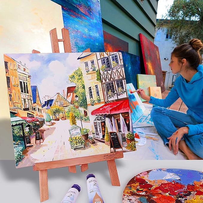 Artkey Canvas Panels 6x6 Inch 12-Pack, 10 oz Primed 100% Cotton White Blank Canvases for Painting, Square Flat Canvas Board for Oil Acrylics Watercolor & Tempera Paints