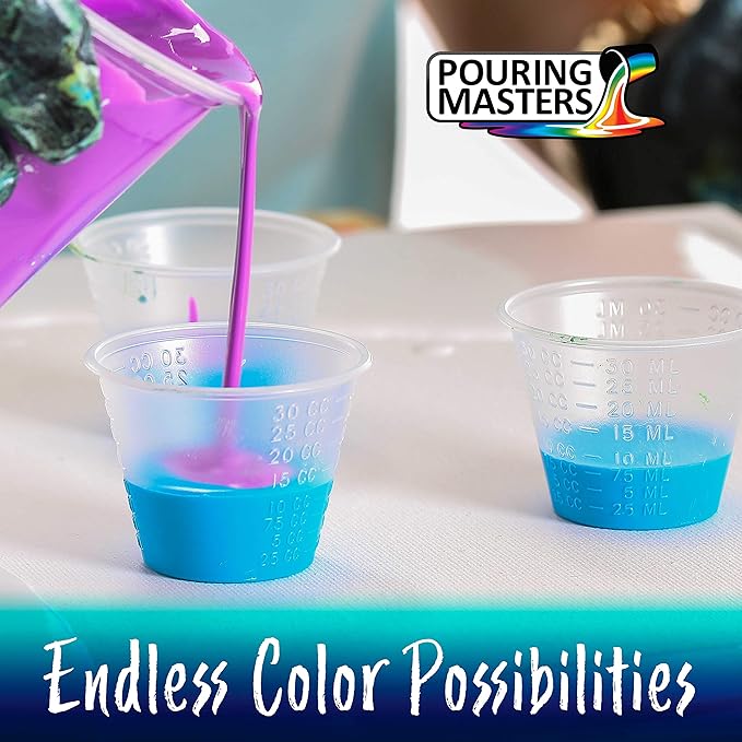 Pouring Masters Agave Green Metallic Pearl Ready to Pour Acrylic Pouring Paint - Premium 8-Ounce Pre-Mixed Fluid Acrylic Paint - Fluid Art Supplies for Canvas, Wood, Paper, Tile & Rocks