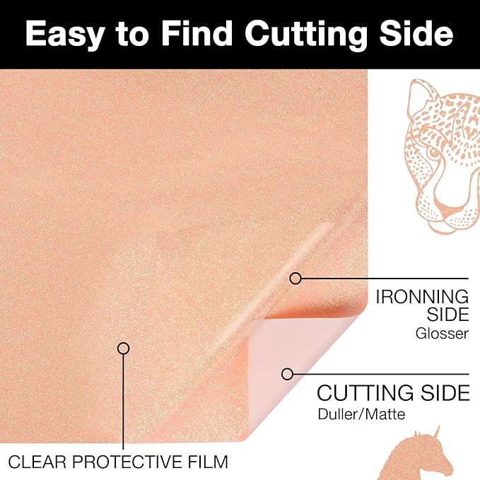 TORC Blush Glitter HTV Heat Transfer Vinyl Roll 12 inch x 5 ft Iron on Vinyl for T Shirts Crafts