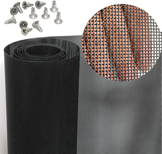 Stainless Steel Screen, 14 Mesh 304 Stainless Steel Security Screen, PVC Coated Heavy Duty 23inch x 10ft Wire Mesh Window Screen Hardware Cloth Sturdy Metal Mesh Door Security Screen Mesh
