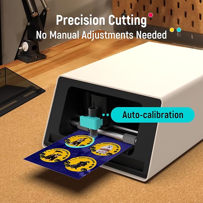 Liene PixCut S1 Color Sticker Printer & Cutting Machine - All-in-One Sticker Maker for DIY Crafts, Custom Labels & Gifts. Thermal Dye-Sublimation Photo Printer, 300 DPI, Precise AI Auto-Cutting
