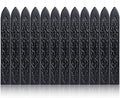 Yoption 12 Pcs Sealing Wax Sticks with Wicks, Antique Black Totem Fire Manuscript Seal Wax for Wax Seal Stamp (Black)