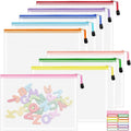 9pcs Mesh Zipper Pouch Bags, B5 Mesh Pouch, Plastic Zipper Pouches, 9 Colors for Organizing, Board Game Storage, Travel, School, Office