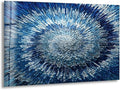 My Photostation.com Round 31,5'' Abstract Blue Textured Glass Wall ArtTempered Glass Printing Wall Decor Large Wall Art Wall Hangings