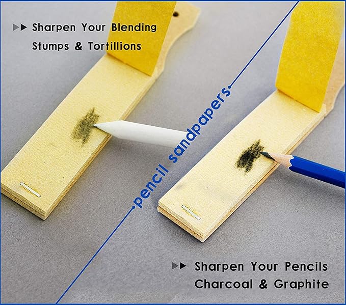 43 PCS Blending Stumps and Tortillions Paper Art Blenders Sketch Drawing Tools with Sketch Wipe Scrapers,Rub Sponge,Kneaded Eraser and Sandpaper Sharpeners