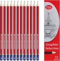 Pepy Graphite Professional Drawing Pencils - Set of 12 6H Pre-Sharpened Black Lead Pencils; Perfect for Drawing, Sketching and Shading, Graphic and Fine Art