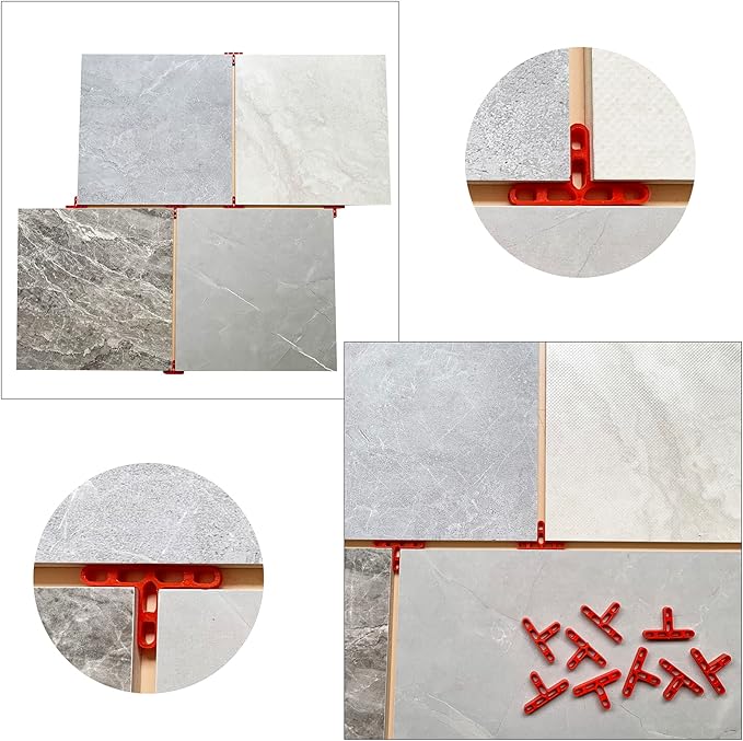 6mm (1/4 inch) & 8mm (5/16 inch) Bathrrom Wall Spacer Mosaic Tile Spacer Thin Red Wall spacer Trimming Spacer (1/4" (0.25 inch)-Red)