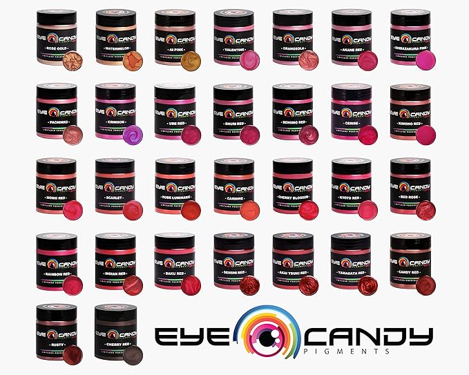 Eye Candy Pigments Premium Red Mica Powder - Cherry Blossom (50gr) - for Epoxy, Resin, Soap, Paint, Woodworking, Acrylic Pouring, Bath Bombs, Fishing Lures - DIY Arts and Crafts Additive