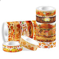12 Rolls Fall Washi Tape, Thanksgiving Autumn Maple Leaves Pumpkin Masking Washi Tape Thanksgiving Harvest Decorative Tape Sticker for Scrapbook, Journal, DIY Craft, Gift Wrapping, Card Making