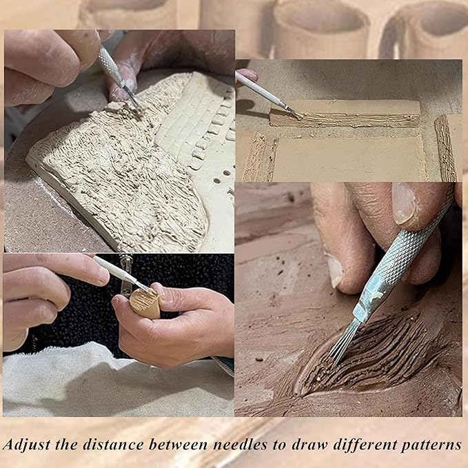 6 PCS Clay Needle Tools Sculpting Ceramics Pottery Carving Tools for Model Clay Supplies, Ceramic & Pottery Tools Sculpture Feather Pin 5.5 Long Feather Wire Texture Tool, LXLVOUEG