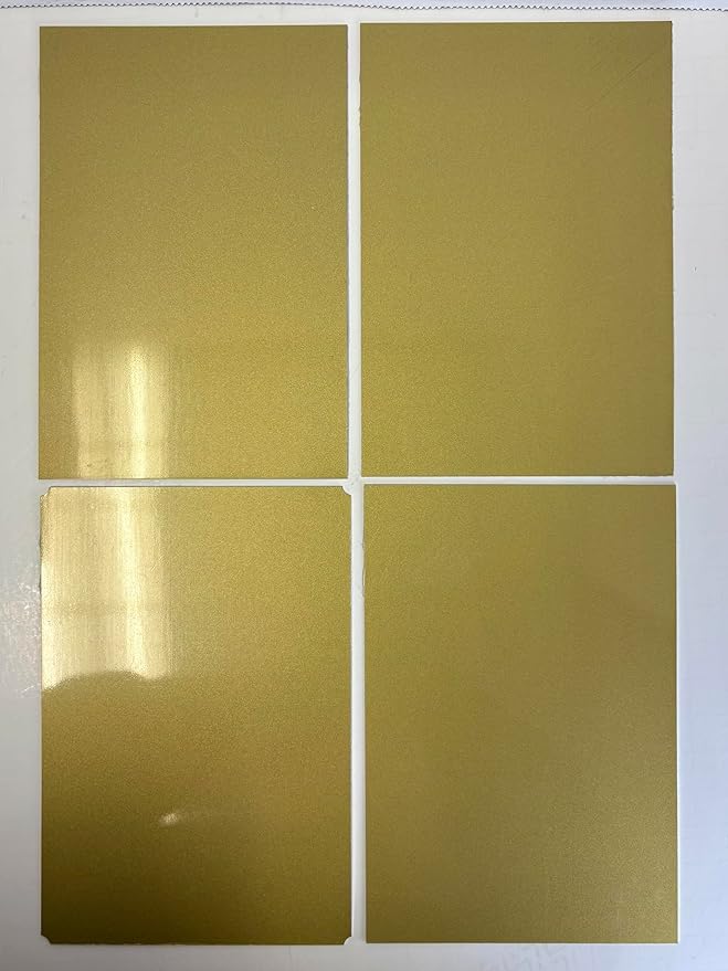 Blank Metal Plates for Laser Engraving - 4 Pack | Aluminum Sheets 0.020" Thick | CO2, Diode, Fiber Laser Compatible | Multiple Sizes & Colors (Gold (engraves black), 2x8.25 inch)