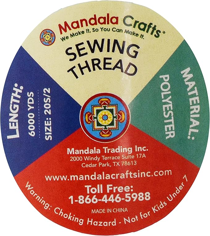 Mandala Crafts 5 Pack of Serger Threads Cones Spools - 20S/2 30000 Yards Polyester Assorted Neutral Colors Threads for Sergers Machine and Overlock Quilting Sewing Machine
