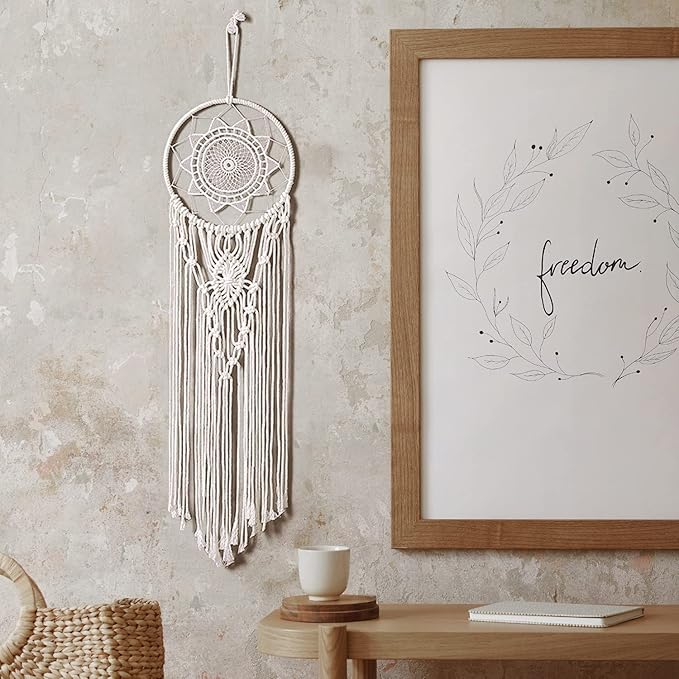 RQWZBCHX Macrame Dream Catcher Kits for Adults Beginners, 2PCS Macrame Wall Hanging Supplies