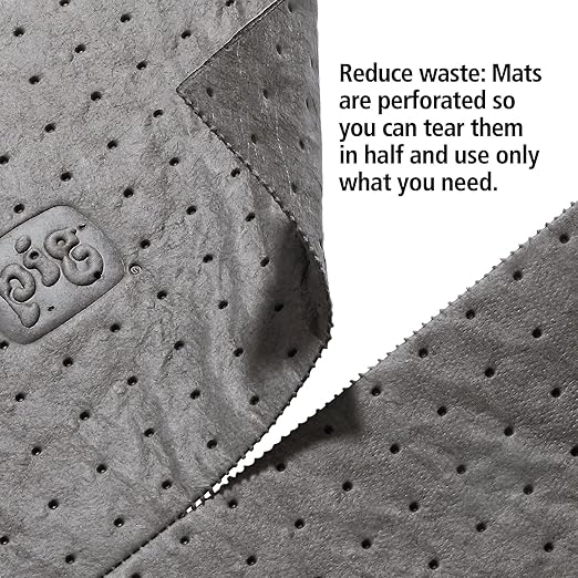 PIG Mat | Oil Absorbent Mat | 15" W x 20" L | Lightweight Pads | Absorbs Up to 14 oz per pad | 200 | MAT135